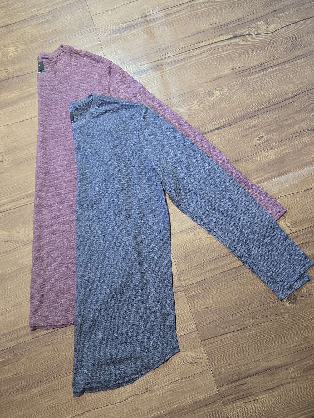 2 Men's PacSun Long-Sleeve Waffle knit Shirts - Two Pack Set, Perfect For Fall